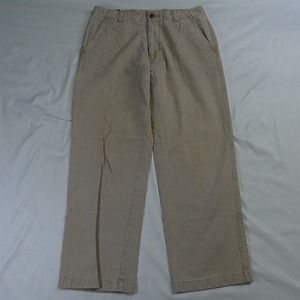 Trevero‎ 32 x 30 Khaki Relaxed Cotton Flat Front Mens Chino Pants